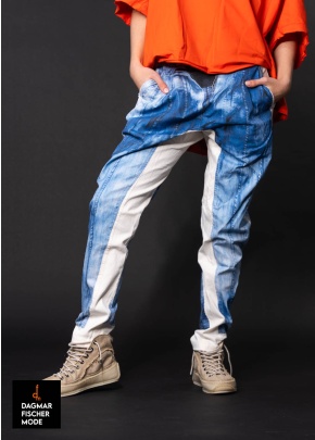 Schmale elastische Hose von RUNDHOLZ DIP in denim print