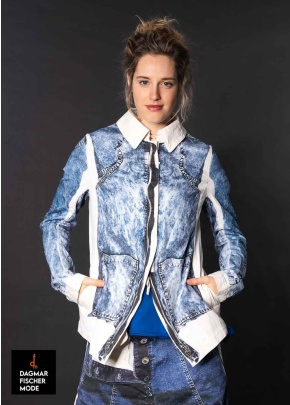 Taillierte Jacke von RUNDHOLZ DIP in denim print