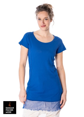 Langes Basic T-Shirt von RUNDHOLZ DIP in mandarine & royal