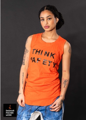 Langes Top mit Print von RUNDHOLZ DIP in black & mandarine