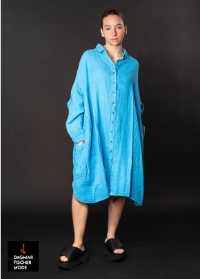 Weites Oversize Leinenkleid von RUNDHOLZ BLACK LABEL in grey, navy & malibu