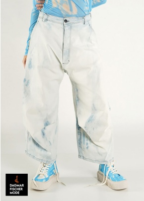 Jeans with wide leg by RUNDHOLZ in indigo faded