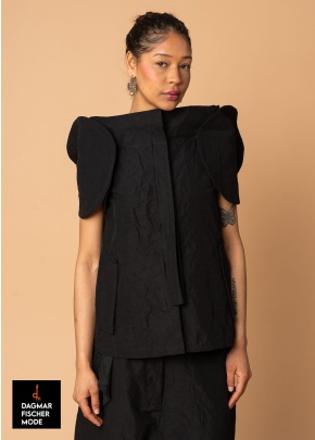 Blouse/jacket by RUNDHOLZ in black, elctric & ketchup