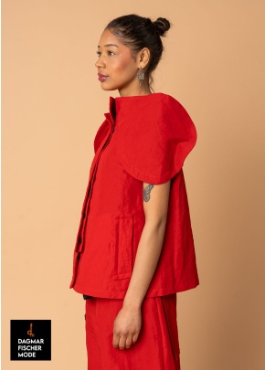 Blouse/jacket by RUNDHOLZ in black, elctric & ketchup