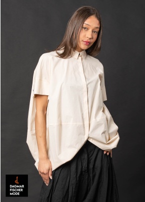 Oversize Bluse von RUNDHOLZ in black, marshmallow & paper