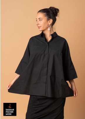 Gerade Oversize Bluse von RUNDHOLZ in black, marshmallow & paper