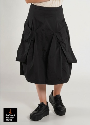 High-stretch skirt by RUNDHOLZ in black, electric & ketchup