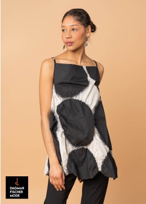 Top mit Punkten von RUNDHOLZ in black print & electric print