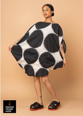 Kleid in Form eines Kreises mit Punkten von RUNDHOLZ in black print & electric print