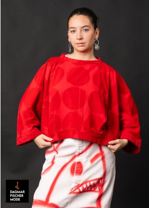 Oversize sweatshirt by RUNDHOLZ in electric print & ketchup print