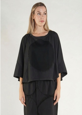 Kurzes Shirt von RUNDHOLZ in black print & marshmallow print