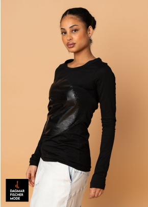 T-shirt cintré de RUNDHOLZ en black print & marshmallow print