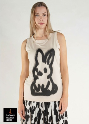 Tailliertes Top von RUNDHOLZ in black print & marshmallow print