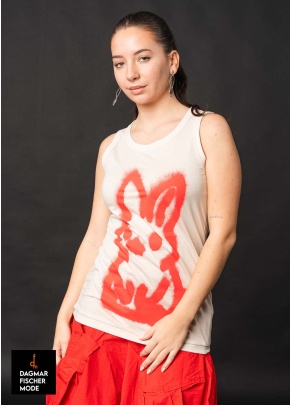 Tailliertes Top von RUNDHOLZ in black print & marshmallow print