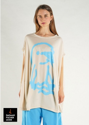 Weite Tunika von RUNDHOLZ in black print & marshmallow print