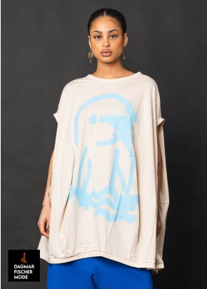 Weite Tunika von RUNDHOLZ in black print & marshmallow print