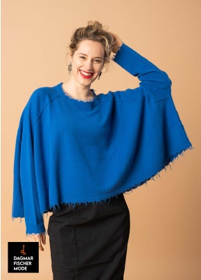 Cozy one-size sweater by RUNDHOLZ in black, electric & ketchup