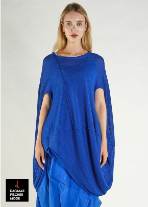 Tunic in lightweight knit by RUNDHOLZ in black, electric cloud & ice cloud