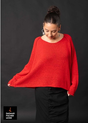 Pull léger en grosse maille de RUNDHOLZ en black, navy & ketchup