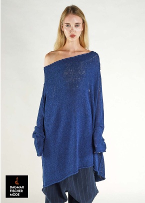 Grobstricktunika von RUNDHOLZ in black, navy & ketchup