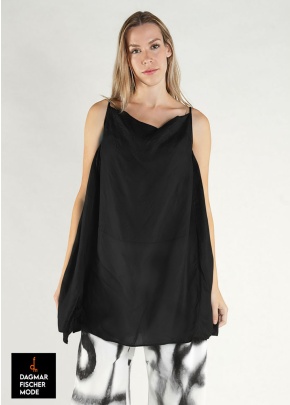 Elegant cupro tunic by RUNDHOLZ in black & electric cloud