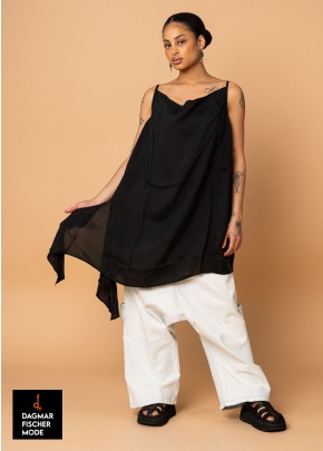 Edle Cupro-Tunika von RUNDHOLZ in black & electric cloud