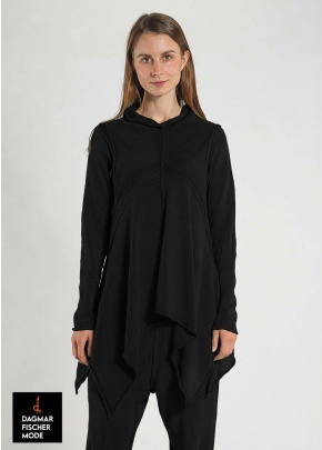 Leinen-Baumwoll-Pulli von RUNDHOLZ in black & navy