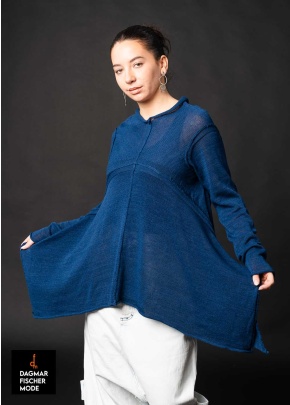 Leinen-Baumwoll-Pulli von RUNDHOLZ in black & navy