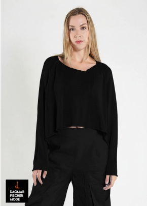 Sehr weiter Leinen-Baumwoll-Pulli von RUNDHOLZ in black & navy