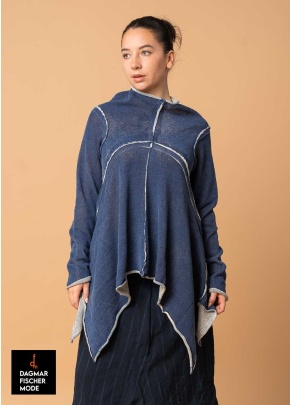 Leinen-Baumwoll-Pulli von RUNDHOLZ mit Farbverlauf