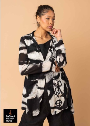 Viscose jacket by RUNDHOLZ in black print