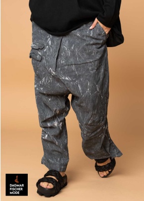 ¾ length trousers by RUNDHOLZ DIP in seafoam fog & black fog