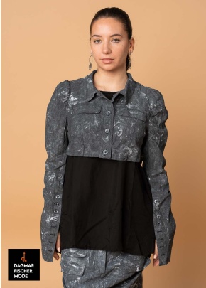 Sehr kurze Jacke von RUNDHOLZ DIP in seafoam fog & black fog