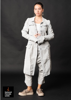 Fitted coat by RUNDHOLZ DIP in seafoam fog & black fog