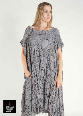 Oversize Kleid aus Spitze im Destroyed-Look von RUNDHOLZ DIP in sky fog & seafoam fog