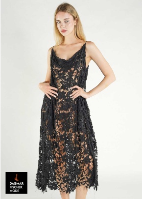 Lace dress in a destroyed look by RUNDHOLZ DIP in sky fog & seafoam fog