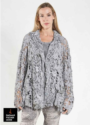 Oversize Jacke aus Spitze im Destroyed-Look von RUNDHOLZ DIP in black gloss