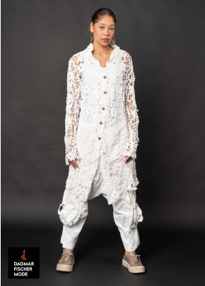 Extravagant summer coat by RUNDHOLZ DIP in sky fog & seafoam fog