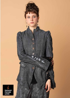 Jacket in pinstripe design by RUNDHOLZ DIP in black fog