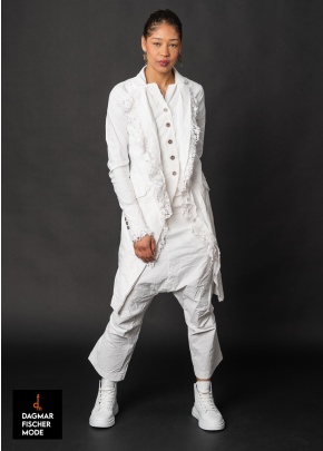 Fitted summer coat by RUNDHOLZ DIP in seaweed storm & seafoam fog