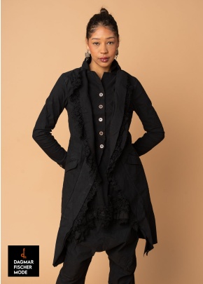 Fitted summer coat by RUNDHOLZ DIP in black gloss