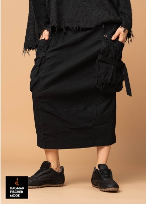 Hochelastischer schmaler Rock von RUNDHOLZ DIP in black gloss