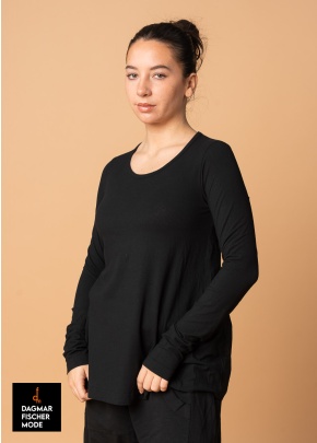 Tailored long-sleeved shirt by RUNDHOLZ DIP in black gloss