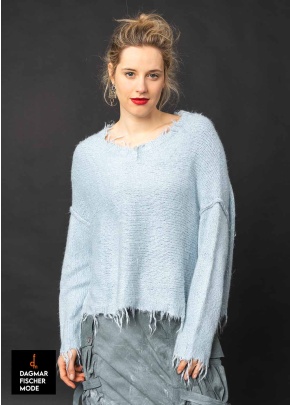 Seidenstrickpulli von RUNDHOLZ DIP in black, seaweed & sky