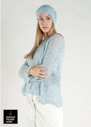 Seidenstrickmütze von RUNDHOLZ DIP in black, seaweed & sky