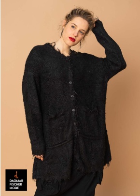 Elegant silk knitted coat by RUNDHOLZ DIP in black