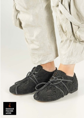 Flat lace-up shoes by RUNDHOLZ DIP in black & seafoam