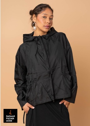 Water-repellent oversized rain jacket by RUNDHOLZ BLACK LABEL in black