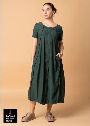 Short-sleeved coat dress by RUNDHOLZ BLACK LABEL in black & tree