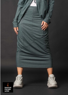 Pinstripe pencil skirt by RUNDHOLZ BLACK LABEL in black stripe & tree stripe